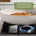 T-Fal Revive Ceramic Nonstick Cookware Set, Oven Safe Up to 350ºF, 12-Piece, Includes Stockpot, Saucepan, Skillet, Frying Pans, Utensils, Ceramic Pots and Pans Set, Beige Granite