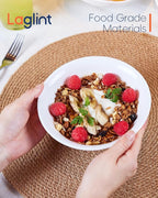 14 OZ (16 OZ MAX) White Opal Glass Cereal Bowl Set of 4, 6.5 inch Dishwasher & Microwave Safe Round Bowls for Soup, Salad and Rice