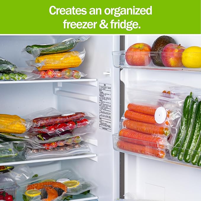 Vacuum Sealer Bags for Food, BPA-Free Food Storage Bags, Freezer, Microwave – Odor-Resistant, Leak-Proof – Compatible with Auletor Mason Jar Vacuum Sealers (10PCS)