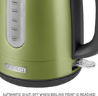 Sencor SWK1770GG 1.7L Stainless Steel Electric Kettle with Lid Safety Lock, Light Green