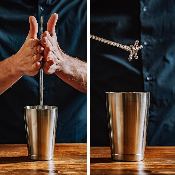 Piña Barware Swizzle Stick Stirrer - Stainless Steel with Smooth Matte Finish (Narrow Width, One Swizzle Stick)
