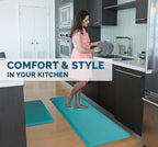 ComfiLife Anti Fatigue Floor Mat – 3/4 Inch Thick Perfect Kitchen Mat, Standing Desk Mat – Comfort at Home, Office, Garage – Durable – Stain Resistant – Non-Slip Bottom (20" x 39", Teal)