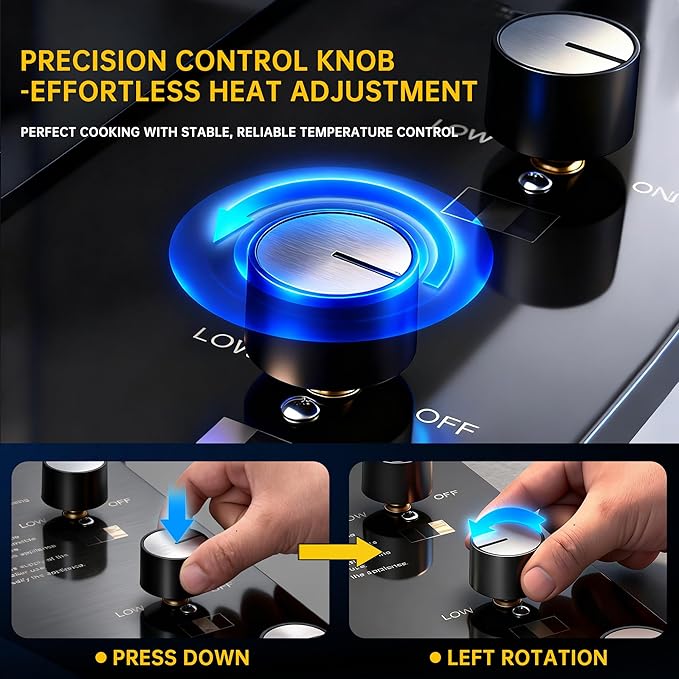 34-Inch Premium Built-In Liquid Propane Griddle for Outdoor Kitchen, 3-Burner Heavy Duty Stainless Steel Flat Top Grill with Lid, 48,000 BTUs, Large Cooking Area for BBQ Island, Outdoor Cooking, Black