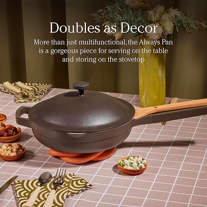 Our Place Large Always Pan 2.0-12.5” (4 Qt) Nonstick, Toxin-Free Ceramic Cookware | Patented 10-in-1 Aluminum Frying & Sauté Pan | Safe for Oven, Induction & All Cooktops up to 450°F | Char