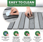 MHM Stone Dish Drying Mat – Volcanic Diatomaceous Earth from Changbai Mountains – Fast-Absorbing, Heat Resistant, Bamboo Rack Included – Eco-Friendly, Minimal Kitchen Drying Mat