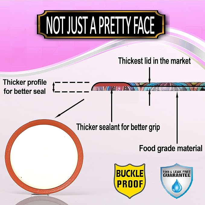 Supa Ant Thickest Canning Lids Wide Mouth (50 Pcs.) Food Grade Tin - Can Lids for Canned Food - Buckle Proof & Rust Proof Lid for Canning Kit for Wide Mouth Mason Jars (Mandala) Canning Supplies