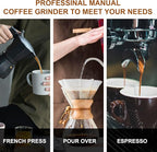 M6 Manual Coffee Grinder,Capacity 25g,Hand Coffee Grinder with Aluminum Body,Sharp Hexagonal Grinding Burr Core,Portable Manual Coffee Bean Grinder for Pour Over French Press Espresso