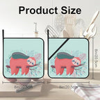 Cute Sloth Sleeping Pot Holders 2 PCS for Kitchen, Heat Resistant Hot Pads for Cooking Grilling Baking BBQ, Pot Holders for Women Cook Essentials Accessories Home Microwave