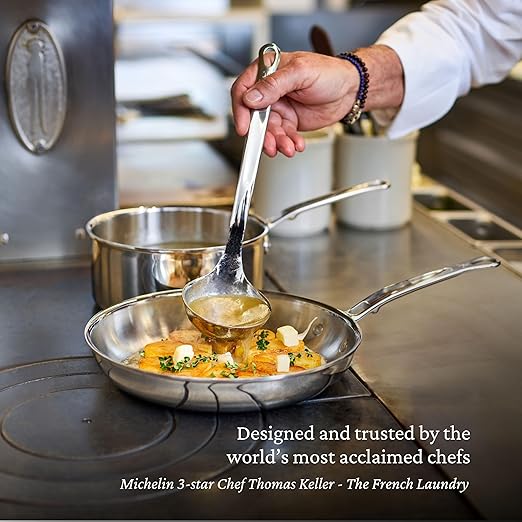 Hestan ProBond Luxe 11-Inch Skillet, Professional Clad Stainless Steel ProCore Tri-Ply Clad Construction, Polished Exterior, Induction & Oven Safe