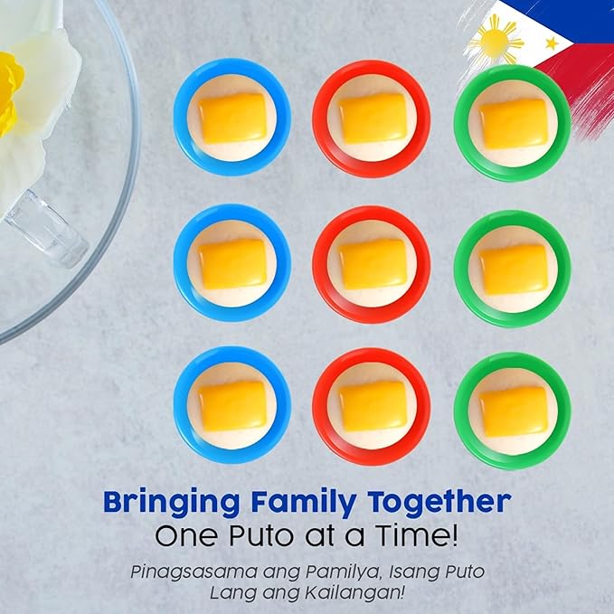 Small 60 Pcs Puto Molder Filipino (2.2" x 1") - Kutsinta Molder for Baking - Puto Mold Cups for Steamer - Filipino Plastic Molds for Desserts in Assorted Colors
