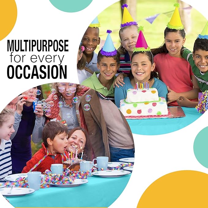 Exquisite Light Blue Plastic 54x300 inches Tablecloth Roll with Built-in Cutter, 300 Feet, Rectangular, All-Season, 1 Count