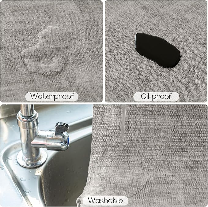 Romanstile Reversible Vinyl Placemats Set of 8, Faux Leather 100% Waterproof Oil-proof Wipeable Place Mats, Heat Resistant Dual Sided Table Mats for Kitchen/Dining/Party (Grey Nave Blue, 12 x 17 Inch)