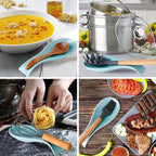 Ceramic Spoon Holder for Stove Top, Large Cooking Spoon Rest for Kitchen Counter, Hasense 8.7 Inch Utensil Rest for Spatula, Ladle and Tong, Microwave Safe, Teal