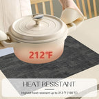 Romanstile Reversible Vinyl Placemats Set of 6, Faux Leather 100% Waterproof Oil-Proof Wipeable Place Mats, Heat Resistant Dual Sided Table Mats for Kitchen/Dining/Party (Dark Gray, 12 x 17 Inch)