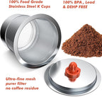 Reusable K Cups For Keurig keurig reusable coffee pods Compatible with 1.0 and 2.0 Keurig Single Cup Coffee Maker Stainless Steel K Cup,Non-BPA(4 pack)