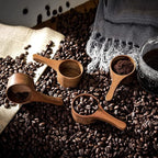 40 ml 4 Pack Acacia Wood Coffee Scoops, Small Wooden Coffee Spoons for Jars and Containers, Set of 4 Tablespoon Bean Scoop, Cute Coffee Beans Measuring Scoop for Cooking, Bath Salt.