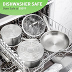 Duxtop Professional Stainless Steel Pots and Pans Set, 17PC Induction Cookware Set, Impact-bonded Technology