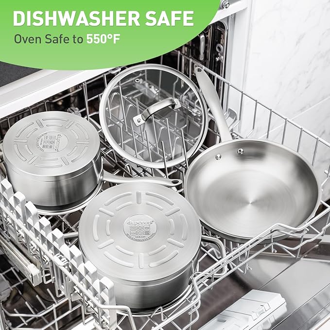 Duxtop Professional Stainless Steel Pots and Pans Set, 17PC Induction Cookware Set, Impact-bonded Technology