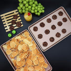 3-Pack Nonstick Carbon Steel Baking Sheet Set | Heavy Duty 0.8mm Cookie Sheets - Large 17.8"x12" & 2 Medium 15.7"x10.8" Commercial Gold Pans for Oven, Roasting & Toaster