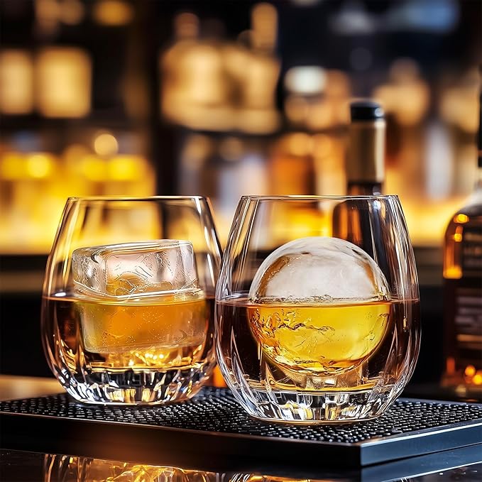 Whiskey Ice Ball Mold, 2 Pack Silicone Maker With Individual Cover - Easy Fill and Release Round Sphere Mold for Cocktails Bourbon - 1.8 Inch 12 Balls
