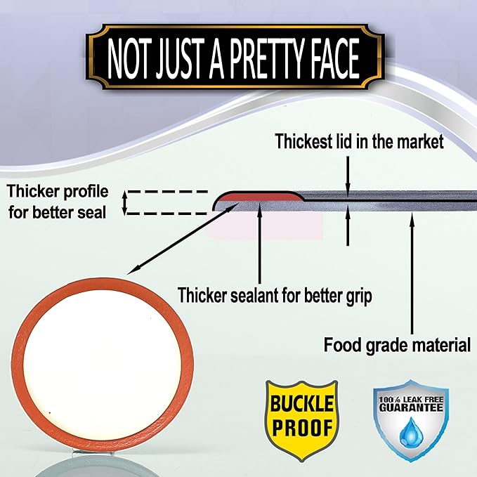 Supa Ant Thickest Canning Lids Regular Mouth (50 Pcs.) Food Grade Tin Can Lids for Canned Food - Buckle Proof & Rust Proof Lid for Canning Kit for Regular Mouth Mason Jars (Ceramic) Canning Supplies