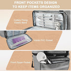 Double-Layer Slow Cooker Carrying Bag, Insulated Travel Carrier with Adjustable Band and Accessory Pocket, Portable Carrier Case for 6-8 Quart Crock, Compatible With Other Brands (Grey, Bag Only)