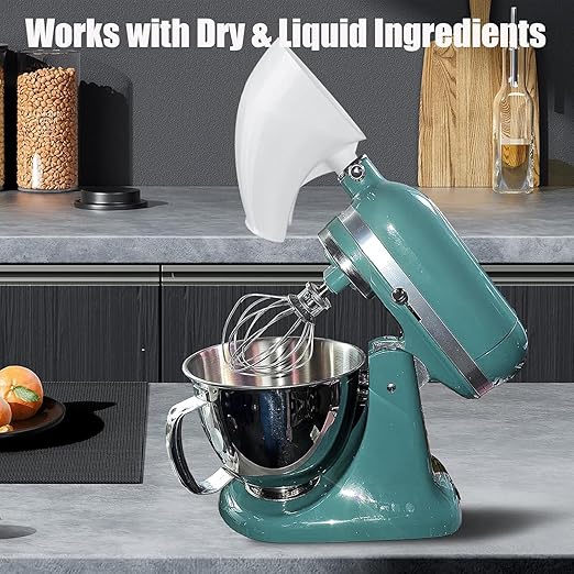 Counte Flour Funnel for Kitchen Aid Mixer,New Flour Funnel-Stand Mixer for Kitchen Aid Artisan Ksm150 5-Quart Tilt-Head Stand Mixer,for Egg Liquid and Both Flour,Enables Guided Pouring (White)