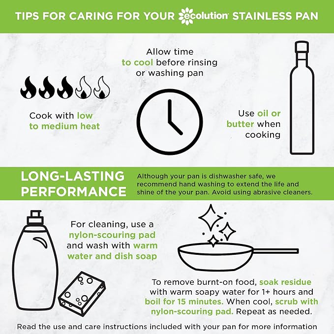 Ecolution Stainless Steel Stock Pot, Encapsulated Induction Ready Cooking Pot with Glass Lid, Oven Safe, Dishwasher Safe Soup Pot, 8-Quart