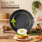 GiPP Ceramic Pots and Pans Set Non Stick - 17 Pcs Nonstick Cookware Set, Non-toxic Healthy Kitchen Cooking Set w/Frying Pans Set, Dishwasher Safe, PFAS PTFE PFOA PFOS Free