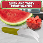 Stainless Steel Watermelon Slicer Tool – 9.05" x 1.5" Watermelon Cutter Tool Cuts 1 In Cubes & Slices – Ergonomic Handle, Mess-Free Fruit Cutting for Cantaloupe, Honeydew, Papaya & Other Summer Snacks