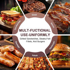 Extra Large Stainless Steel Burger Press, 8.5" NonStick Hamburger Smasher Tool & Grill Press, 2.5 lbs Heavy Duty Bacon Press with Wood Handle for Blackstone Camp Chef Pitboss Weber Griddle Grills