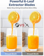 Ganiza Smoothie Blender, 900W Blenders for Shakes and Smoothies, 15-Piece Personal Blender and Grinder Combo for Kitchen, Smoothies Maker with 4 BPA-Free Portable Cup, Nutritious Recipe