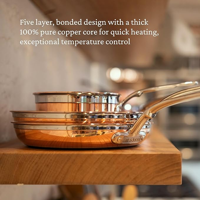 Hestan - CopperBond Collection - 100% Pure Copper Frying Pan, Induction Cooktop Compatible, 11-Inch