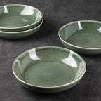 AmorArc 8.5'' Large Ceramic Pasta Bowls Set, 36oz Stoneware Bowls Set of 6 for Kitchen, Reavtive Glaze Bowls-Microwave,Dishwasher Safe-for Pasta,Salad,Oatmeal-Jade Green