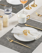 SUEH DESIGN Leather Placemats Set of 6 Reversible Table Mats Heat Resistant Waterproof No-Slip Place Mats for Dining Table Kitchen Parties