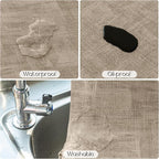 Romanstile Reversible Vinyl Placemats Set of 6, Faux Leather 100% Waterproof Oil-Proof Wipeable Place Mats, Heat Resistant Dual Sided Table Mats for Kitchen/Dining/Party (Grey Khaki, 12 x 17 Inch)