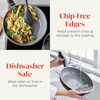 Rigoletto 3.1QT Nonstick Sauté Pan & Lid, Made in Italy, Vesuvio Layered Ceramic PFAS-Free Surface, Induction Ready, Dishwasher & Metal Utensil Safe, Granite Finish, Stay-Cool Handle, Black