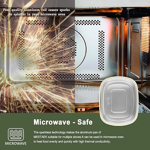 Oval Aluminum Foil Pans with Snap-On Lids (5 Pack) | 2X Thicker Heavy Duty Reusable Container 68oz for Take-Out (Gold)