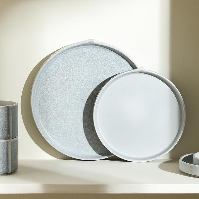Stone Lain Bao 4-Piece Salad Plate Set Stoneware, Blue-Grey
