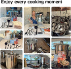 Canning Pot Water Bath Canner Stock Pot,Canning Kit for Beginners, Canning Supplies with Rack,Lid & Starter Tools Kits Stainless Steel Water Bath Canner 21.5 QT Starter Kits