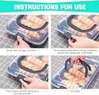 Cake Pan With Lid, 9x13 Inch Rectangular Cake Pan with Wide Handles, Nonstick Bakeware Baking Pan With Lid and Handle, Black