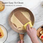 Nonstick Frying Pan Set, Set of 3 Non Stick Frying Pans, Gold Granite Induction Cookware, 8inch&9.5inch&11inch Skillet Omelette Egg Frying Pan Set, kitchen Cooking Pan Set, PFOA&PFAS Free