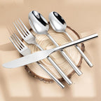 Silverware Set,Zerophilo Flatware Set with Hexagon Handle 20 Pieces 18/0 Stainless Steel Cutlery Set for 4 Mirror Polished,Dishwasher Safe