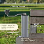 Mini Manual Coffee Grinder, 40 Adjustable Settings, Portable Hand Mill with 30g Capacity, Conical Burr for Espresso, Pour Over, Travel, Camping, Office (Gray)