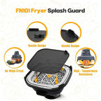 2 PCS Silicon Splatter Shield for Ninja Crispi Air Fryer Heat-Resistant Splash Guard,for Ninja Crispi Accessories,Crisp Containers,Crispy Replacement Parts Protects Kitchen from Oil– Black
