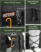 Tactical Lunch Box for Men - 15L Large Heavy Duty Insulated Lunch Bag for Adults Waterproof Construction Cooler Lunchbox for Work with Detachable MOLLE Bags (Black, 15L)