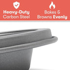 Cooking Light Mini Muffin Pan Carbon Steel Quick Release Coating, Non-Stick Bakeware, Heavy Duty Performance, 24-Cup, Gray