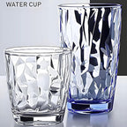 15Oz Unbreakable Tritan Drinking Glasses Shatterproof Acrylic Glasses Drinkware BPA Free Hard Plastic Cups Reusable Kitchen Water Glasses Drinking Set of 6 (Blue)