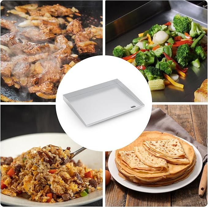 Stanbroil Stainless Steel Griddle Top for Cuisinart CGG-501 Gourmet 2-Burner Gas Grill, 19.5" Griddle Replacement Top with Front Grease System