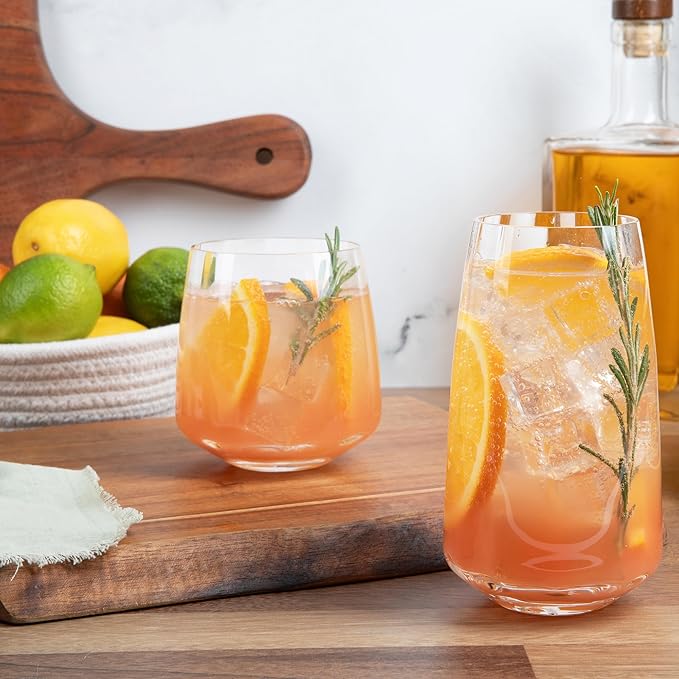 Larder & Vine Cafe Tall Glass Tumbler (4-Piece Set)